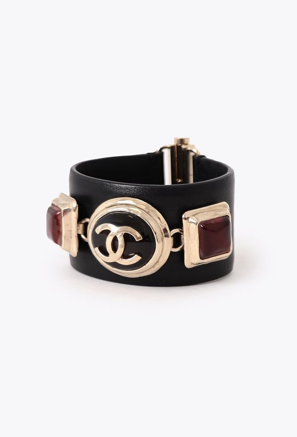 Chanel Resort 2020 Gripoix Leather Cuff - 3
