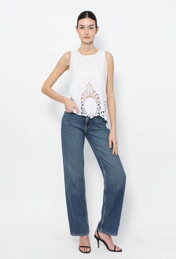 Embroidered Lace Cotton Top - 3