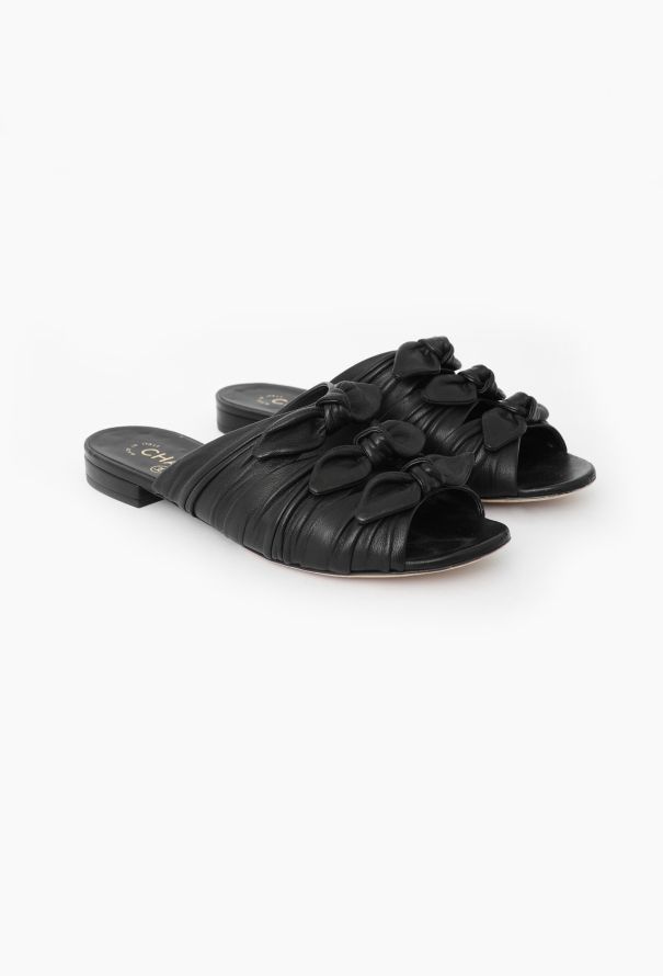 Chanel 2018 Knotted Leather Mules - 3