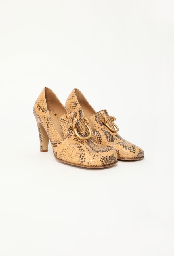 Bottega Veneta 2020 Bloc Python Buckle Heels - 2