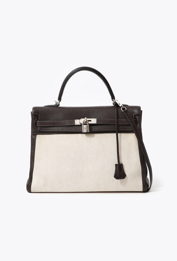 Hermès Kelly 35 Retourne – Toile H & Ébène Clémence (2005) - 1