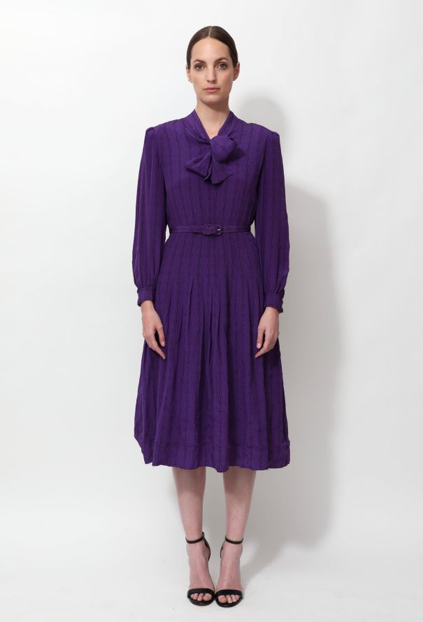 Pleated Lavallière Dress - 1