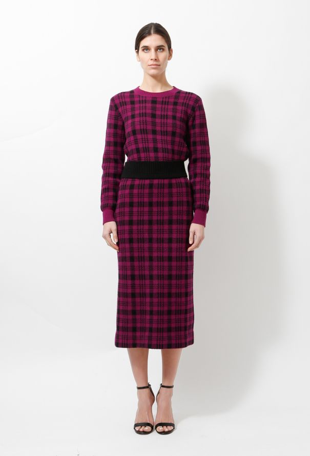 Dries Van Noten 2018 Plaid Knit Ensemble - 1