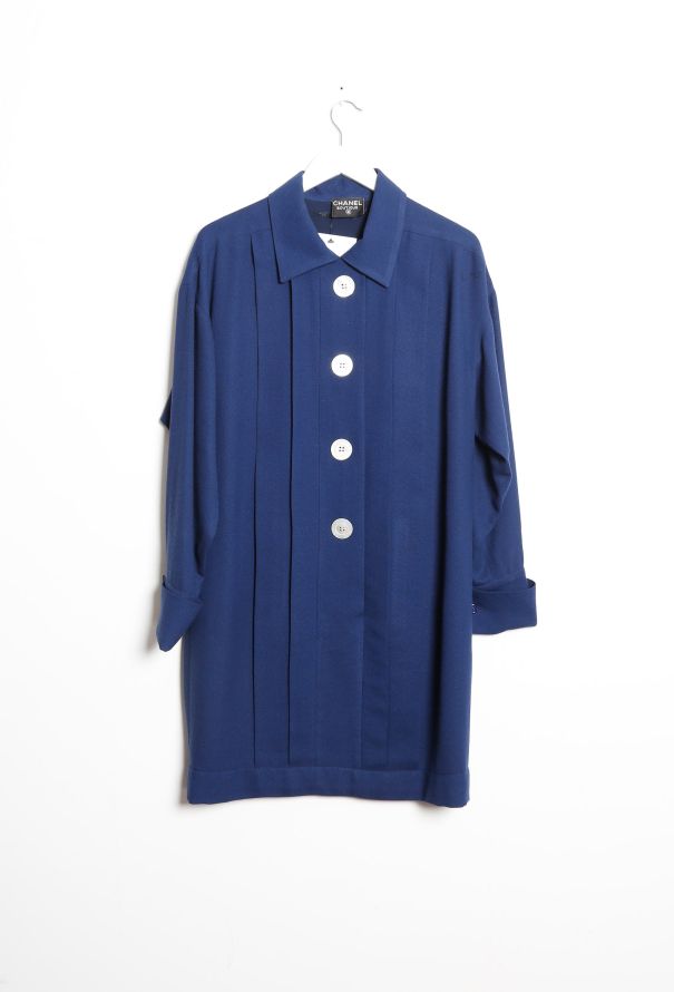 Chanel Vintage Pleated Shirt Dress - 5
