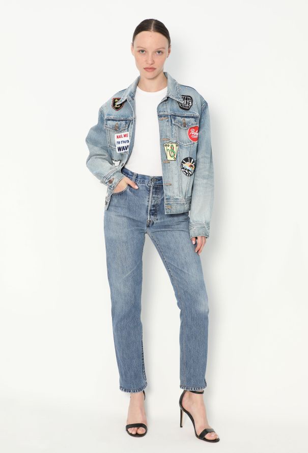 Céline 2021 Studded Denim Patchwork Jacket - 5