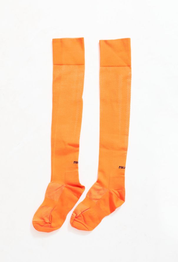 Miu Miu S/S 2018 Neon High Ribbed Socks - 4