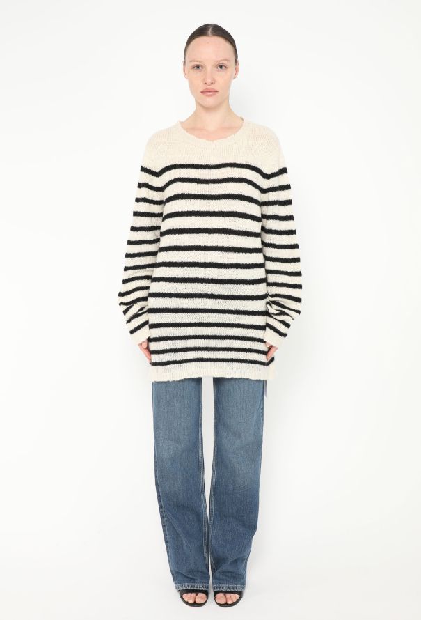 The Elder Statesman Cashmere Sweater White stripes - 2