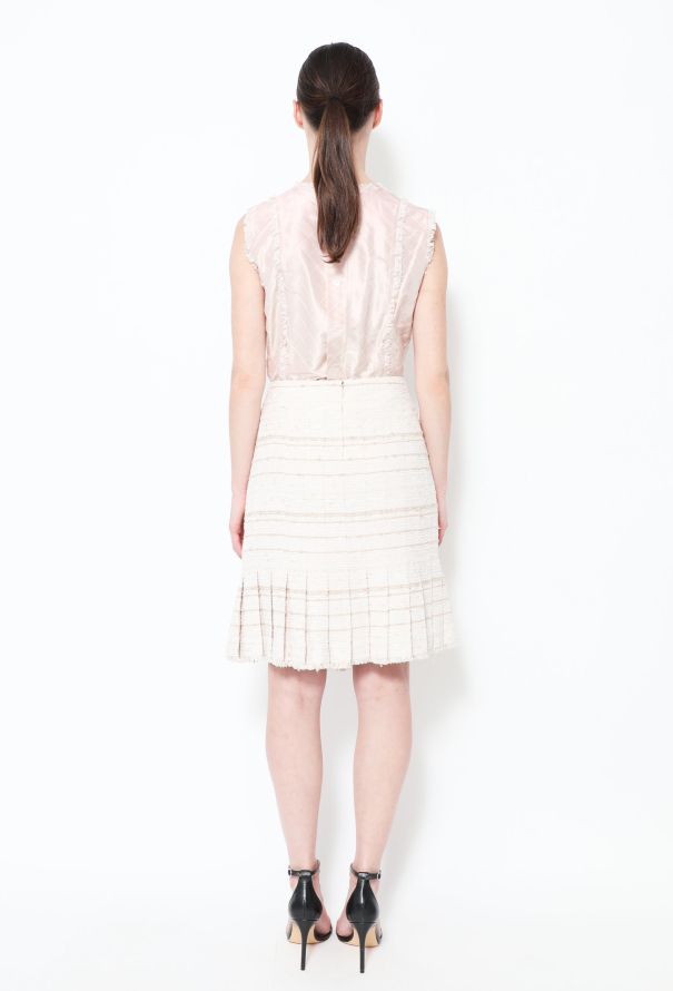 Chanel S/S 2004 Pleated Tweed Skirt - 4