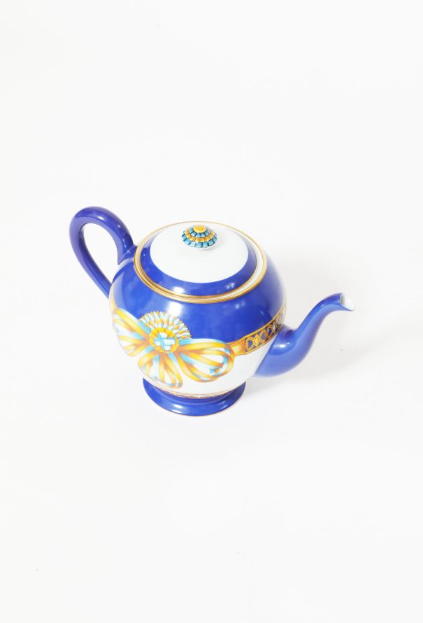 Hermès Vintage 'Cocarde de Soie' Porcelain Teapot - 2
