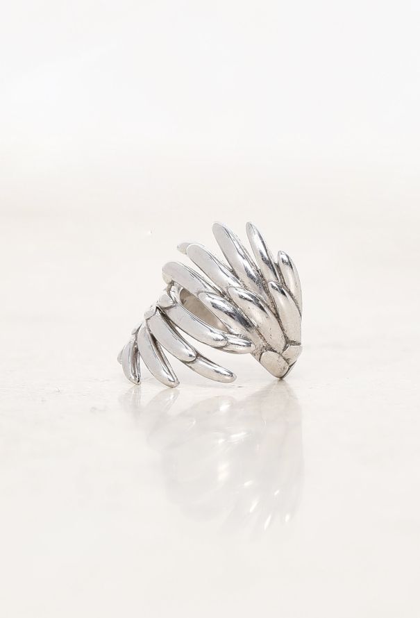 Vintage Fine Jewelry O.J. Perrin Silver Wing Ring - 1