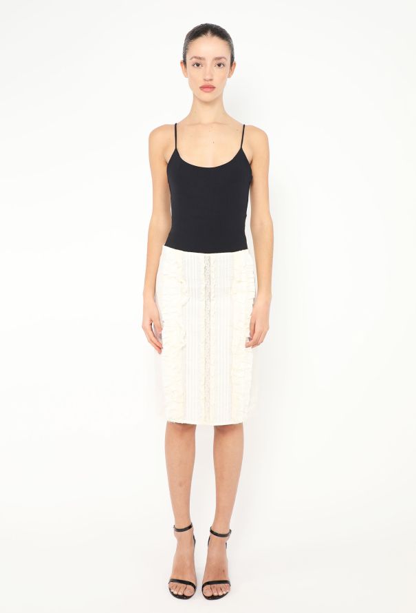 Miu Miu S/S 2024 Lace Ruffled Skirt - 4