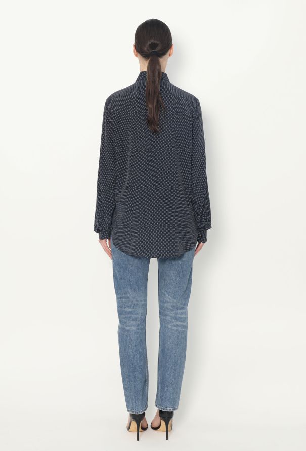 Saint Laurent 2015 Silk Polka Dot Blouse - 4