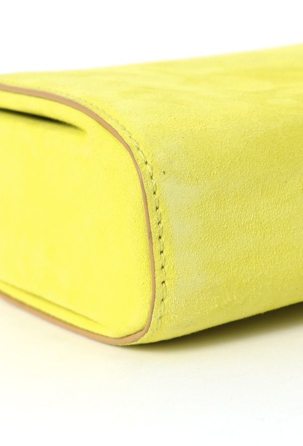 Valentino Yellow Suede Clutch - 8