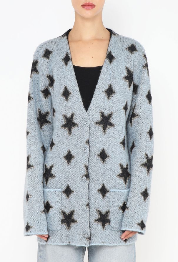 Saint Laurent Blue Mohair Star Cardigan - F/W 2013 - 1