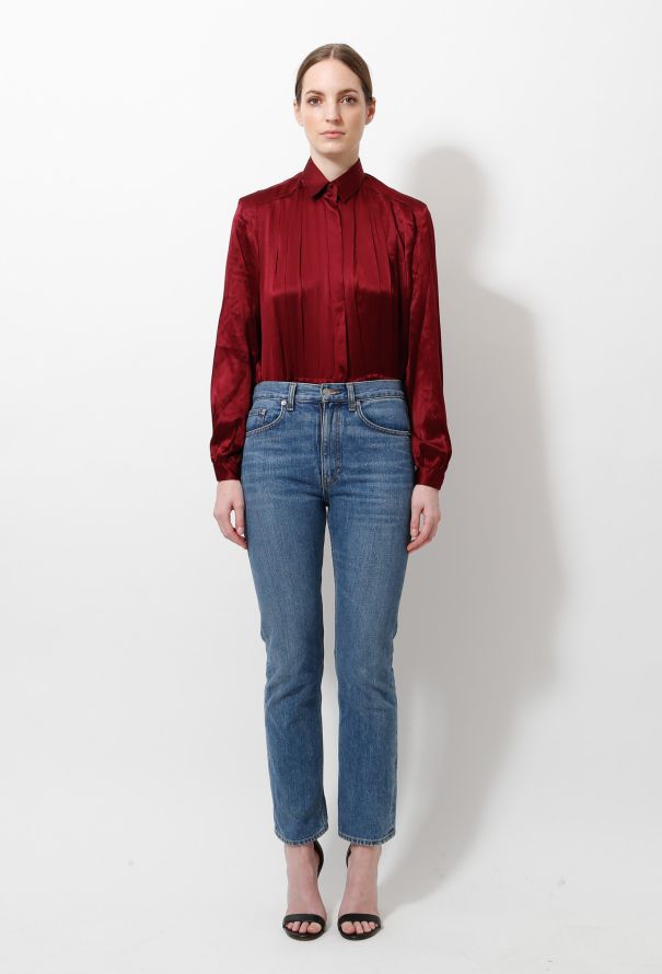 Givenchy 80s Silk Pleated Blouse - 1