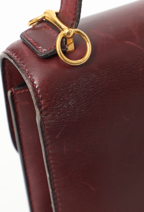 Hermès '70s Bordeaux Box Shoulder Bag - 13