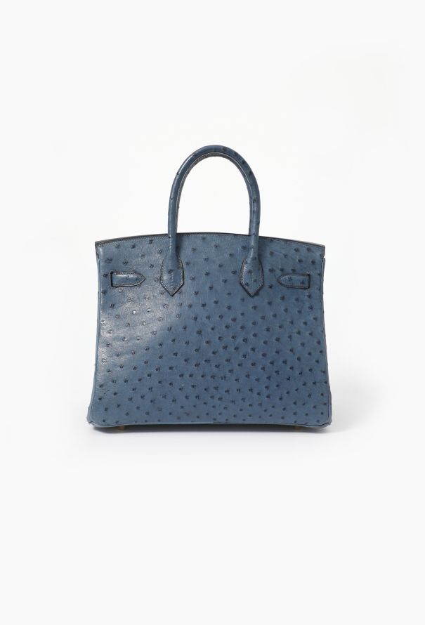 Hermès Blue Ostrich Birkin 30 - 4
