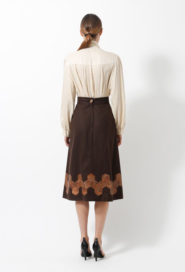 Python Trim Wool Skirt - 4