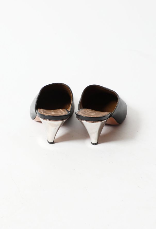 Céline S/S 2017 Metallic Leather Mules - 6