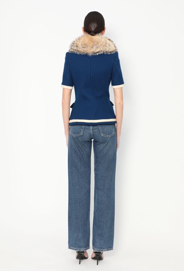 Balenciaga F/W 2007 Collegiate Fur Collar Blazer - 8