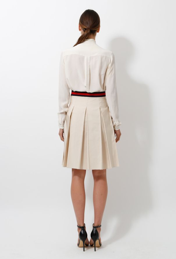 Gucci Logo Striped Pleated Skirt - 5