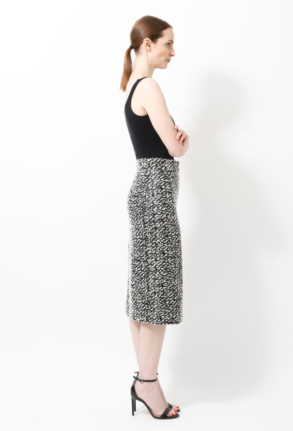 Balenciaga Tweed Knee Length Skirt - 3