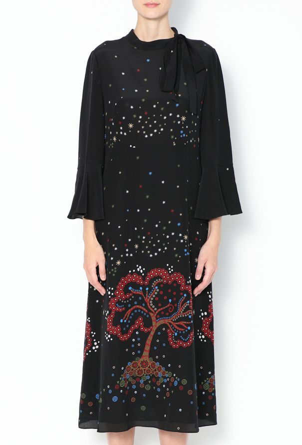 Valentino Printed Lavallière Midi Dress - 3