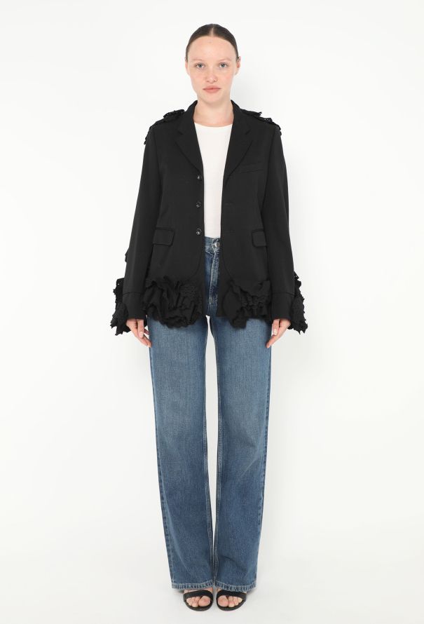 Comme des Garçons F/W 2000 Embroidered Ruffled Blazer - 5