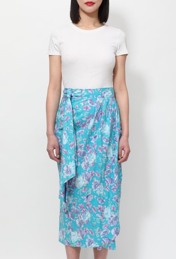 80s Laura Ashley Floral Wrap Skirt - 2