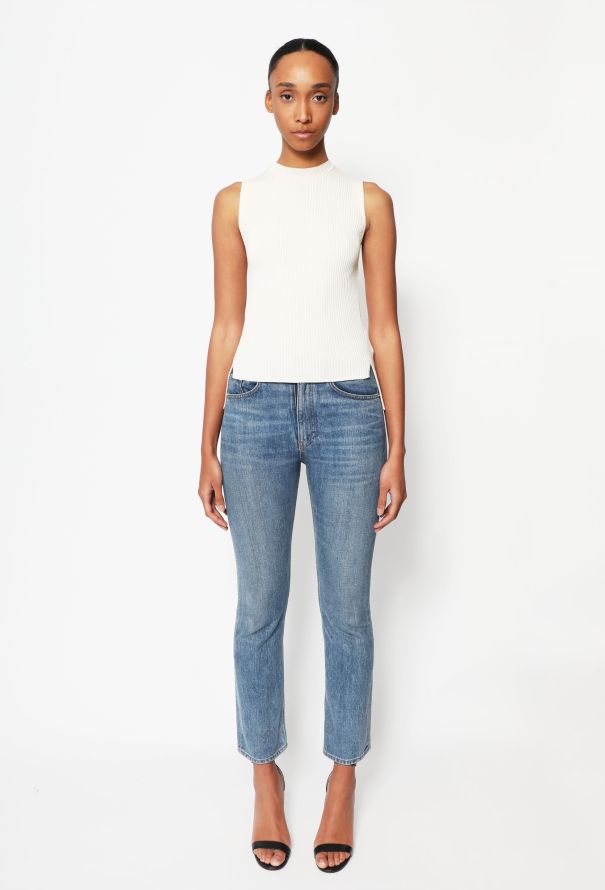 Céline Ribbed Slit Top - 2