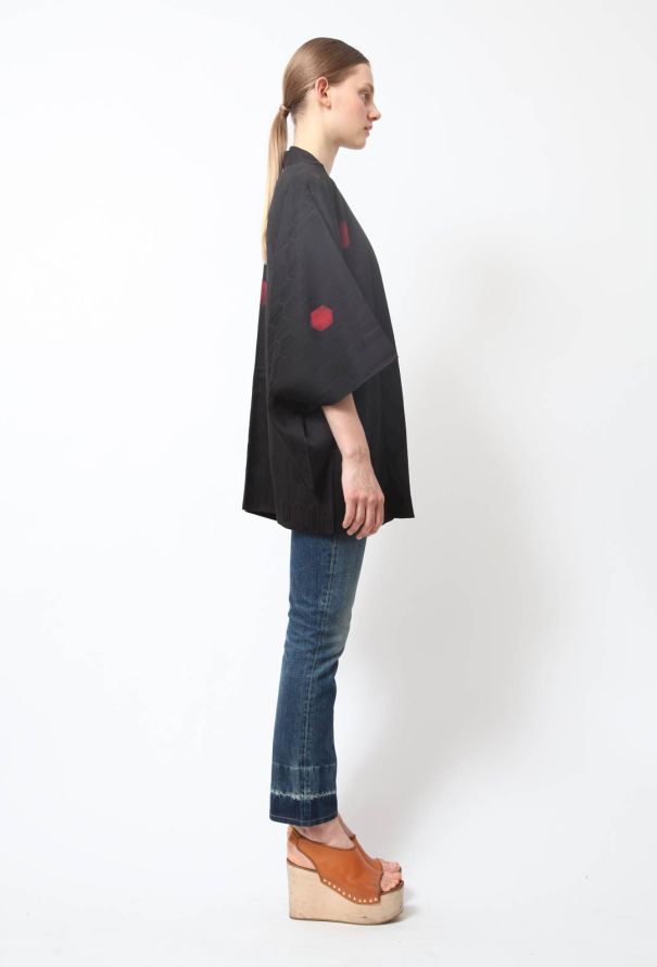 World Treasures Hexagon Print Silk Kimono - 4