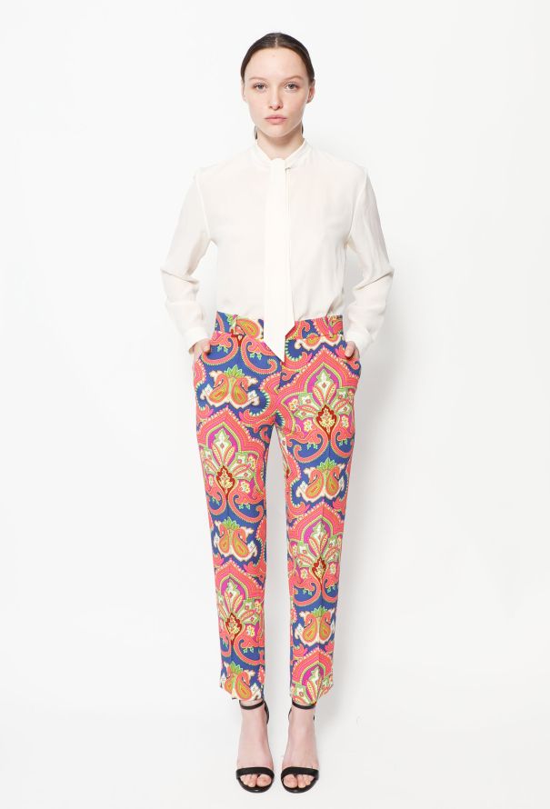 Céline Baroque Paisley Silk Trousers - 3