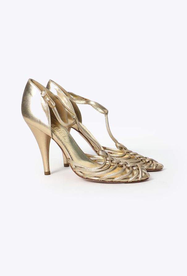 Chanel Metallic Braided Sandals - 3