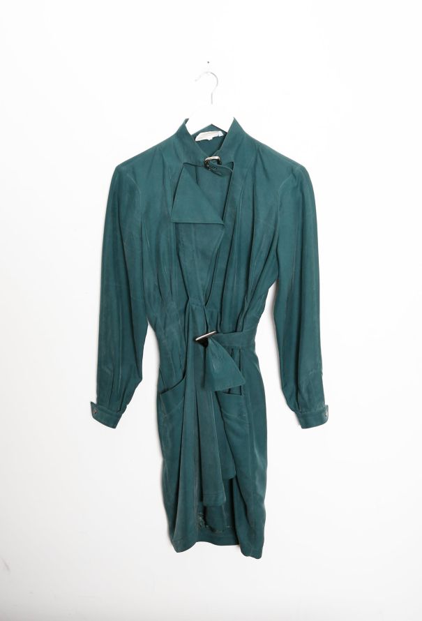 Thierry Mugler Early '90s Asymmetrical Buckled Silk Dress - 7