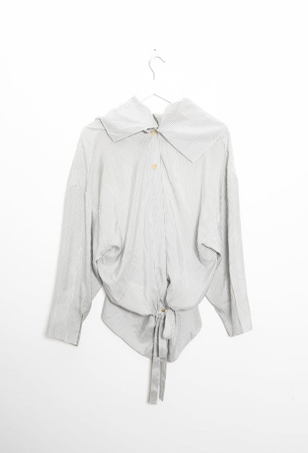 Loewe Striped Silk Blouse - Draped detailing - 7