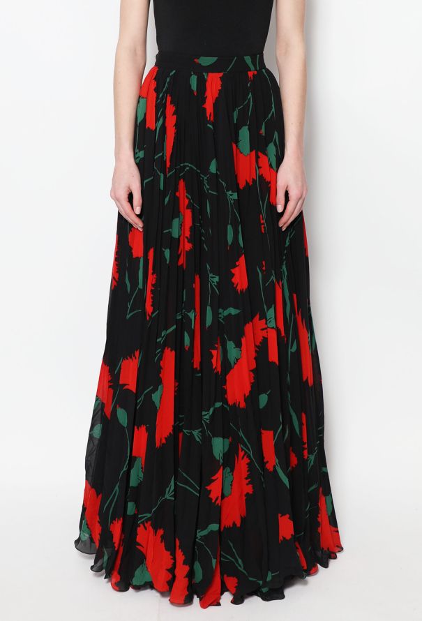 Valentino 80s Floral Pleated Skirt - 2