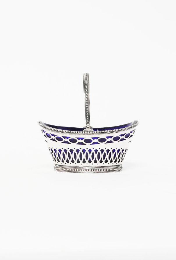 Vintage Objects & Decor 30s Silver Cobalt Mini Basket - 3