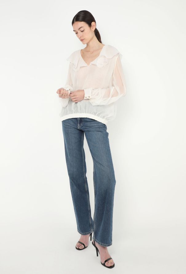 Chanel 2019 Ruffled Chiffon Blouse - 2
