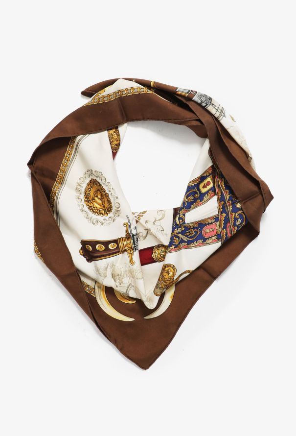 Hermès ‘Armes de Chasse’ Silk Carré 90 – Brown Border - 5