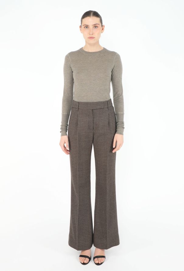 Prada Flared Houndstooth Trousers - 1