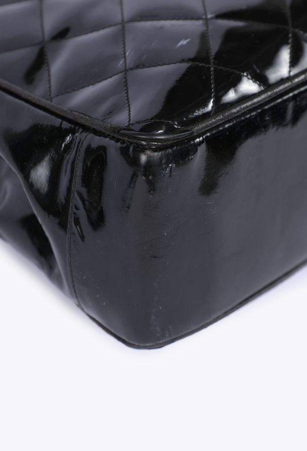 Chanel Patent Leather Quilted Tote, 1980s - 9