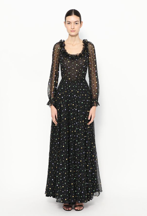 Louis Feraud '70s Ruffled Organza Dress - 3