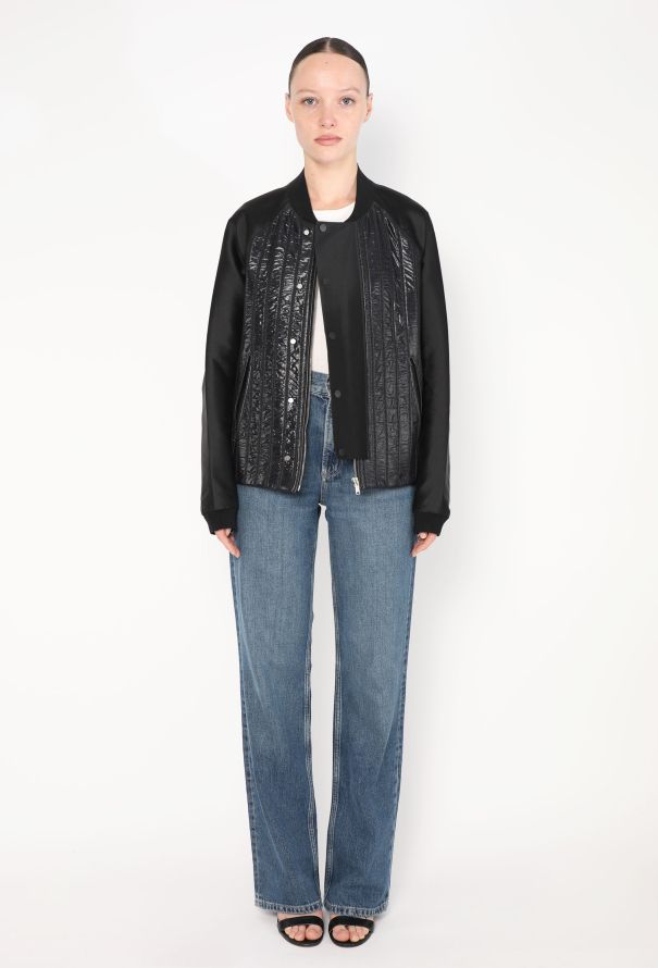 Balenciaga Patent Ribbed Bomber Jacket - 2