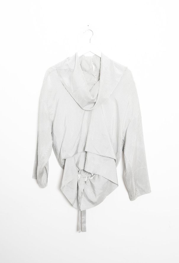 Loewe Striped Silk Blouse - Draped detailing - 6