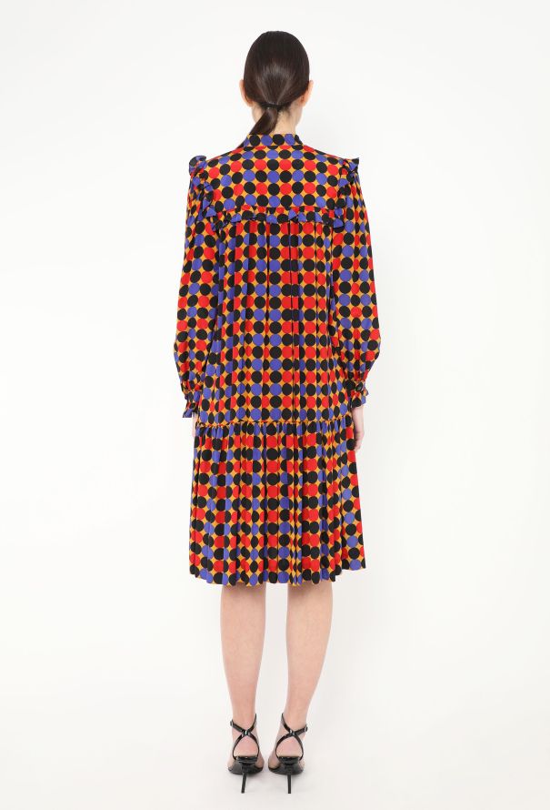 Saint Laurent Vintage Ruffled Polka Dot Dress - 4