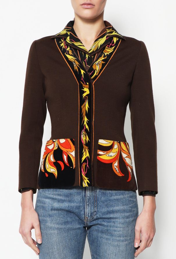 Emilio Pucci 70s Graphic Cardigan & Blouse Set - 1