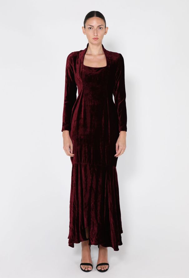 Romeo Gigli Velvet Fluted Gown, 1995 - 1