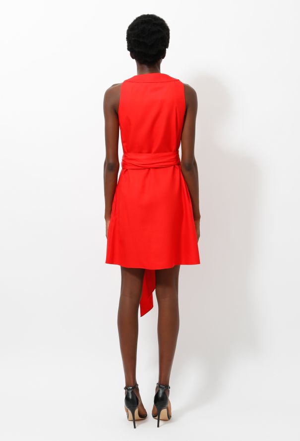 Azzaro Orange Silk Belted Rhinestone Dress - 2