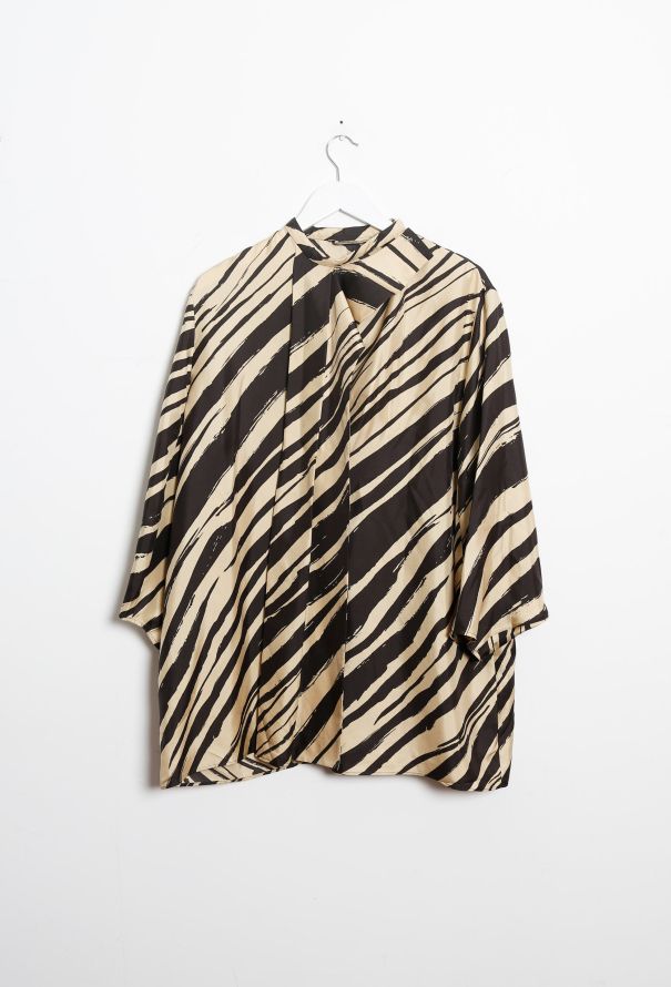 Balenciaga 2012 Zebra Printed Silk Blouse - 7