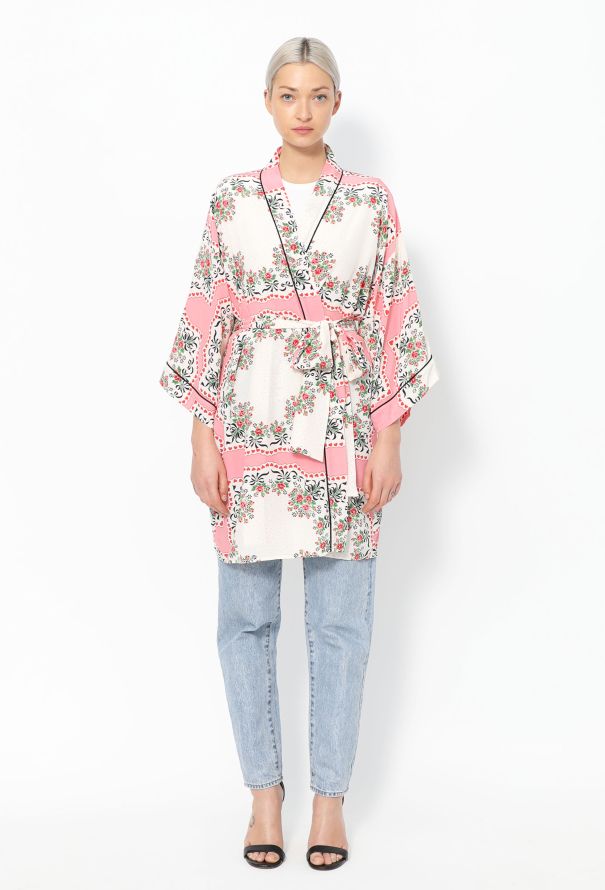 Rodarte 2020 Floral Belted Silk Kimono - 4